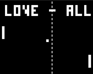 Screenshot of LOVE-ALL, a Pong-based game exploring childhood divorce